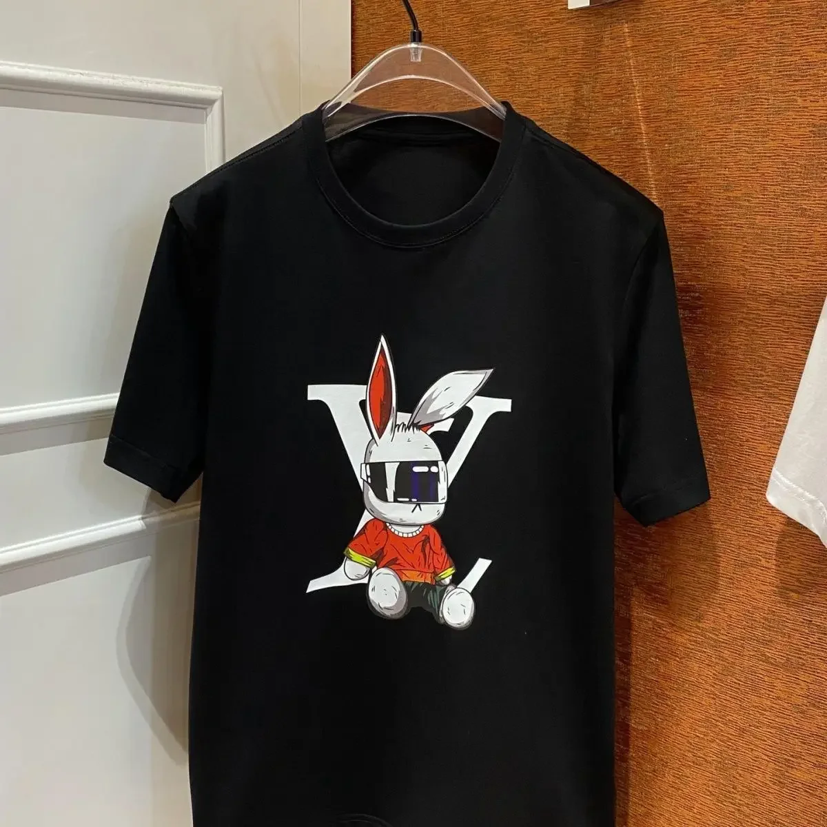 

Spring and Summer Trendy Brand Hooligan Rabbit Letter Printed T-shirt Round Neck Versatile Loose Cotton Short Sleeves
