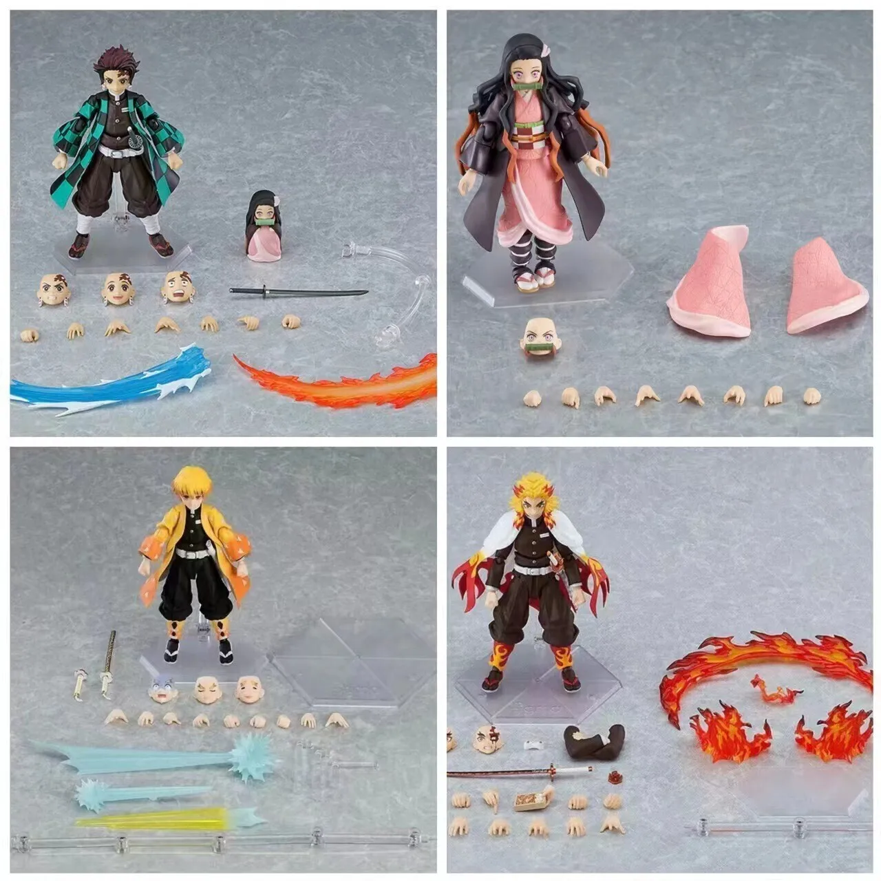 Figuras de acción de Demon Slayer, Kimetsu no Yaiba Rengoku Kyoujurou Tanjirou Kamado Nezuko Agatsuma Zenitsu, juguetes en miniatura, regalos