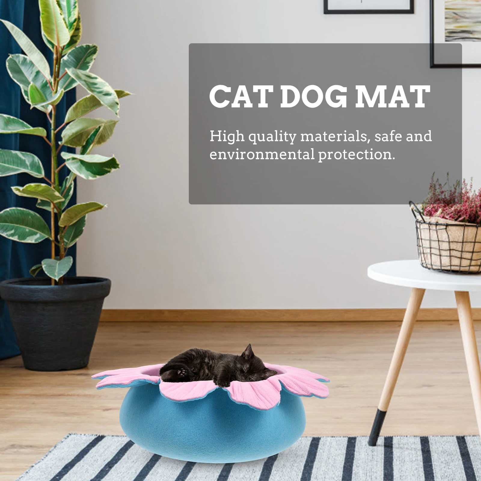 

Flower Design Pet Cushion Mat - Comfortable Dog Cushion and Cat Nest for Sofa, Car, Room, Balcony, Living Room, Puppy Pad,