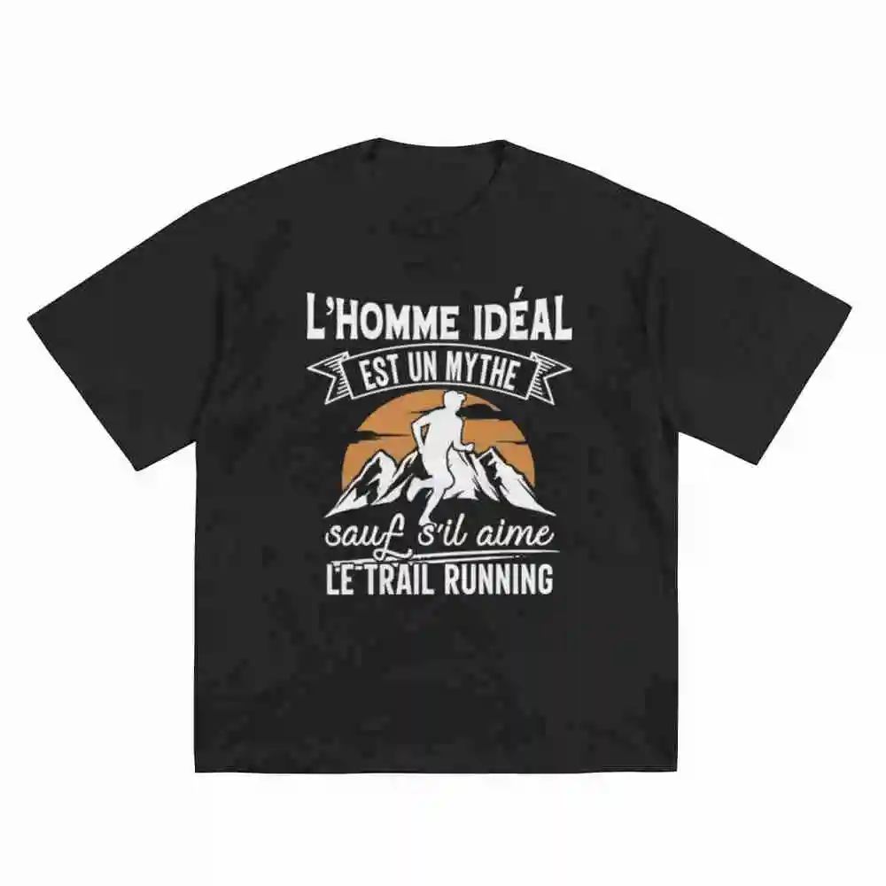 Trail Running Ideal Man Humor Runner Short Sleeve Tee 100% Cotton T-Shirt