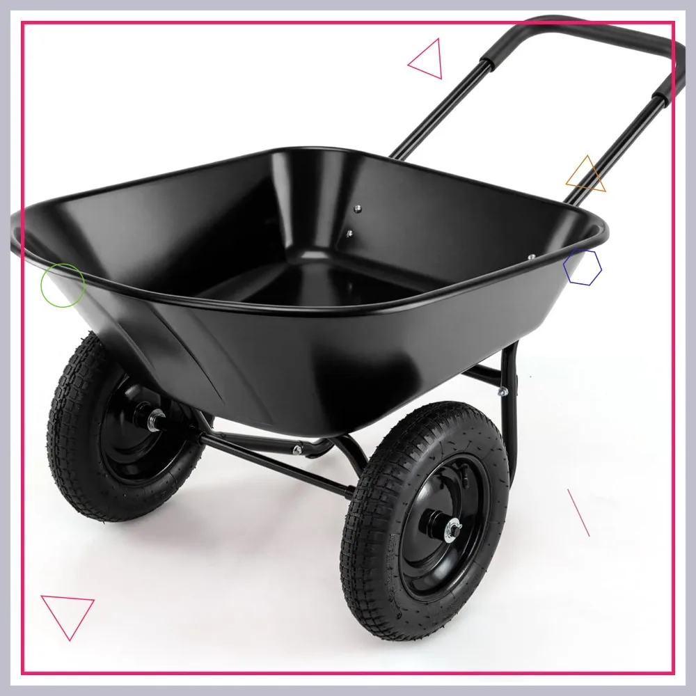 Heavy Duty Garden Cart with Dual 14" Pneumatic Tires, Large Capacity Utility