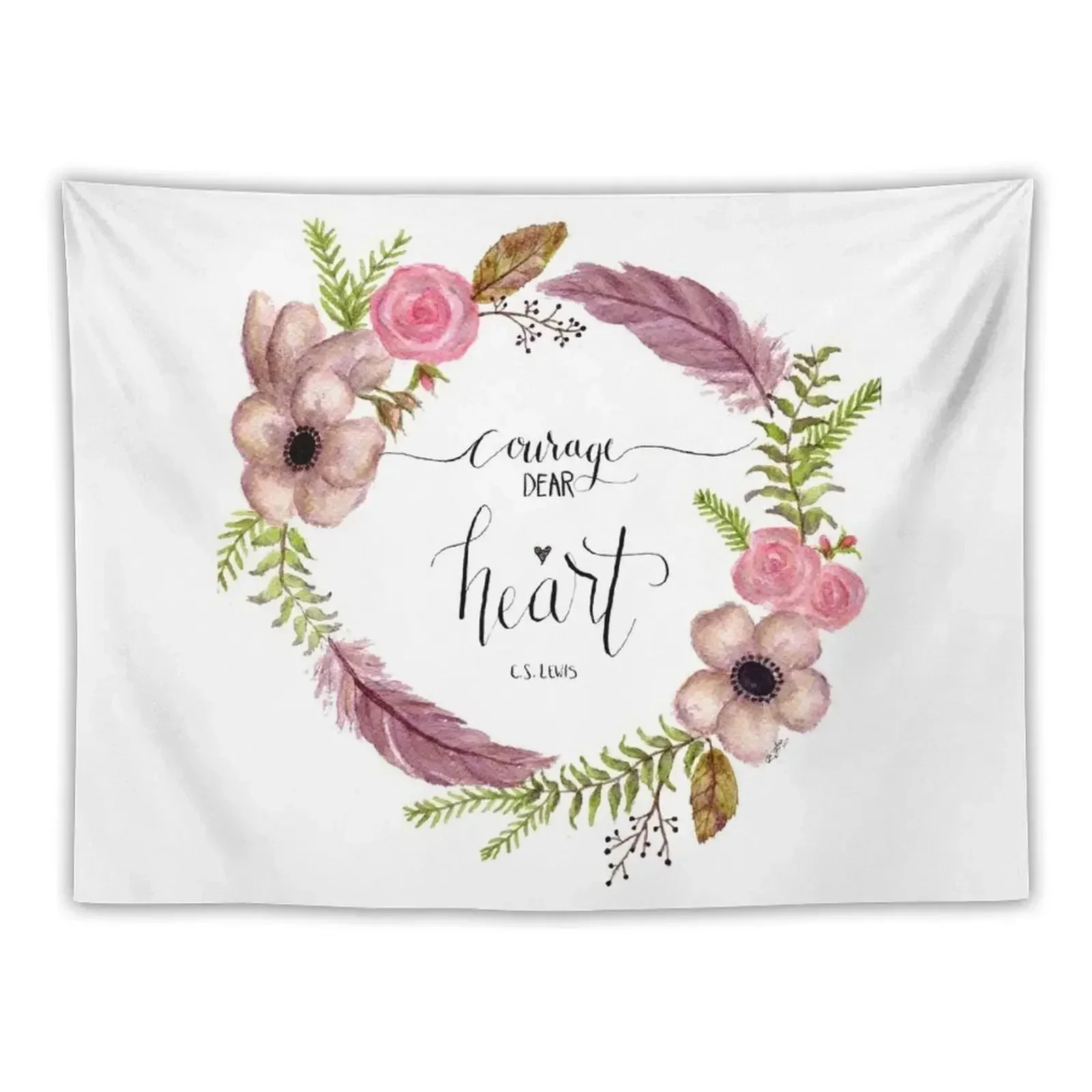 

Courage Dear Heart C.S. Lewis Quote Tapestry Anime Decor On The Wall Tapestry