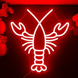 Lobster Neon Sign for Wall Decor,Led Neon Sign for Bar,Neon Light Up Signs for Home Club Party Hotel Bar Restaurant Decor 