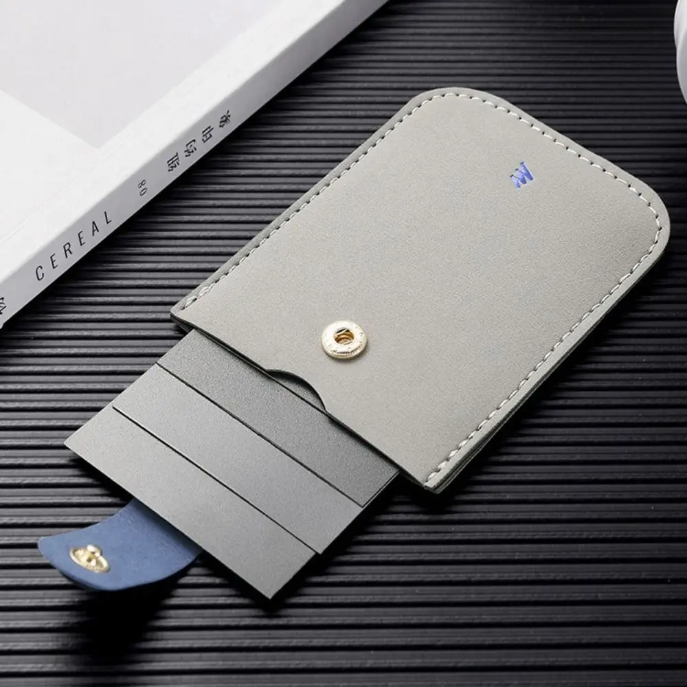 

Portable PU Leather Business Card Bag Pull-out Type Card Pocket Card Holders Clutch Clutch Bag Korean Style Short Wallet Men