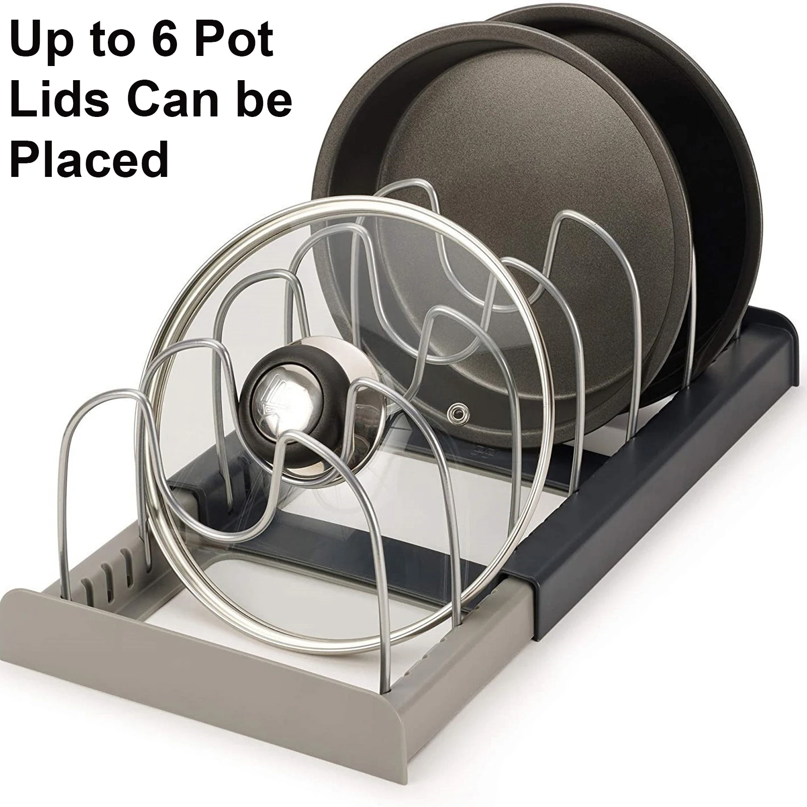 Kitchen Cabinet Pot and Pan Organizers Expandable Stainless Steel Storage Rack Cookware Shelf for Kitchen Storage & Organization