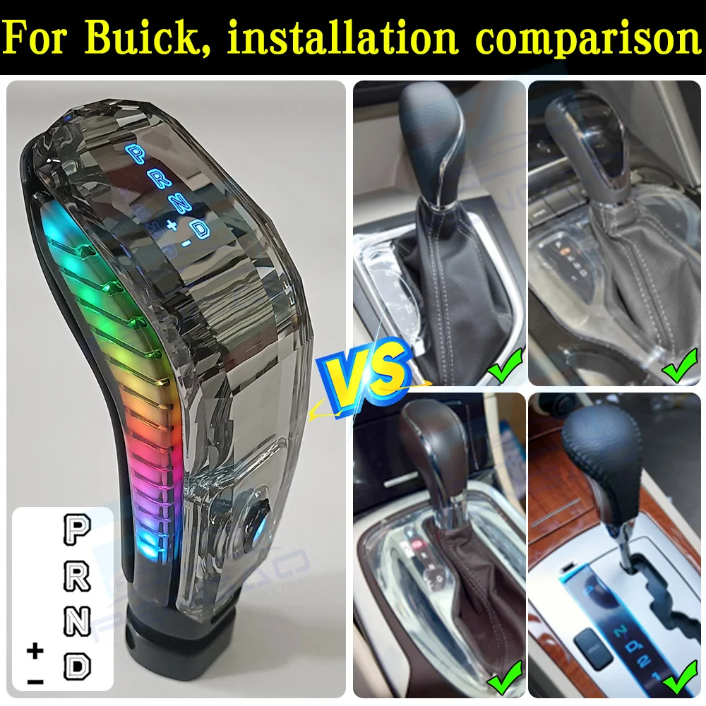 

LED light Crystal Gear Shift Knob For Buick Regal Excelle XT Velite GL6 LaCrosse gearboxes car transmission modification parts