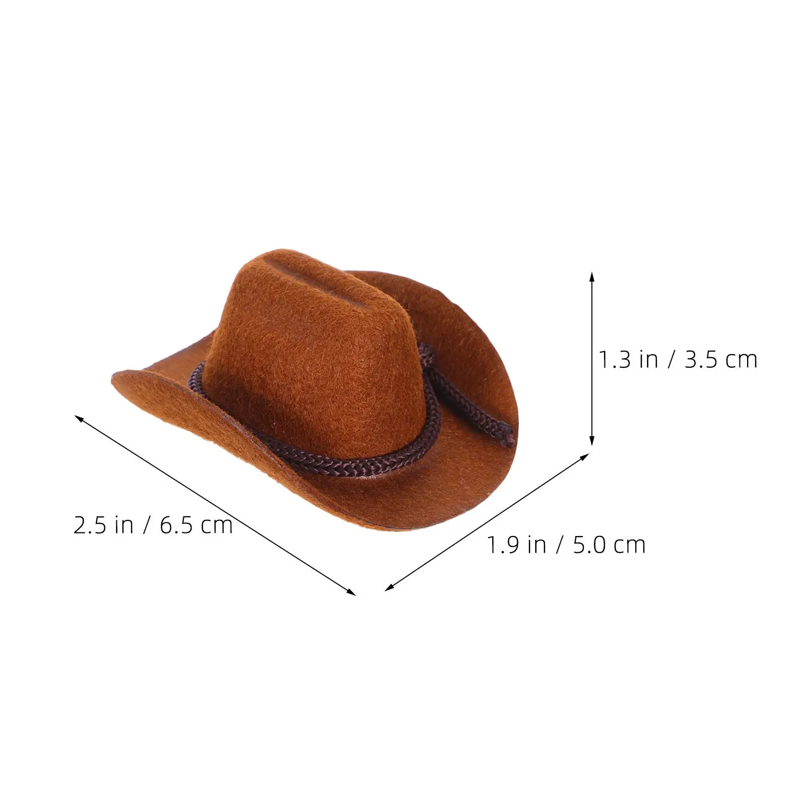 4Pcs Mini Cowboy Hats Flocked Small Western Hats for Miniature Craft Party Decorations and Cake Toppers Miniature Cowboy Hat