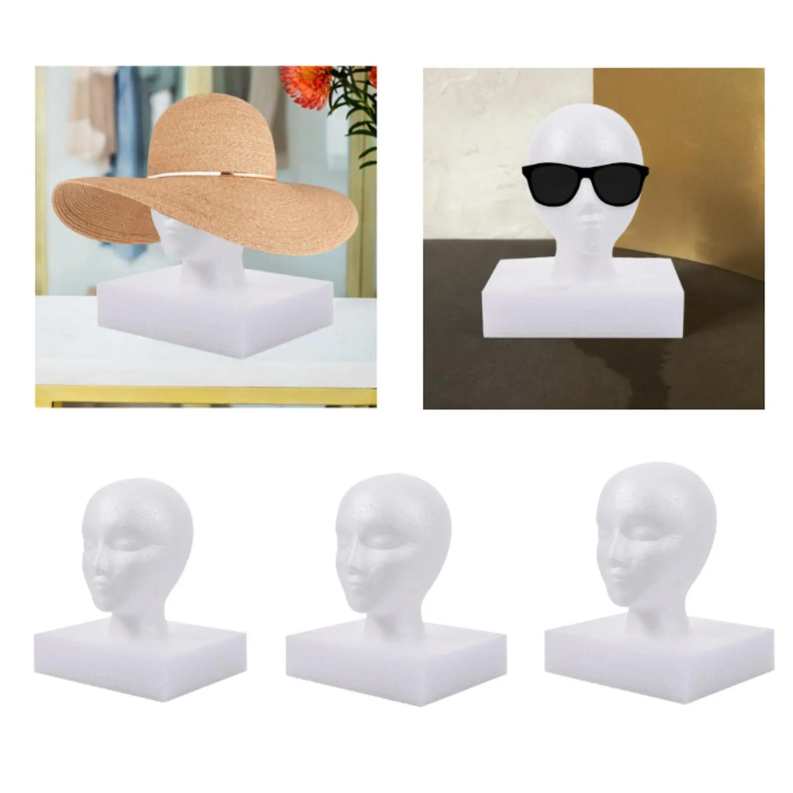 Female Foam Mannequin Head Wig Display Mannequin Head Wig Stand for Display Hair Hats and Hairpieces Home Salon and Travel