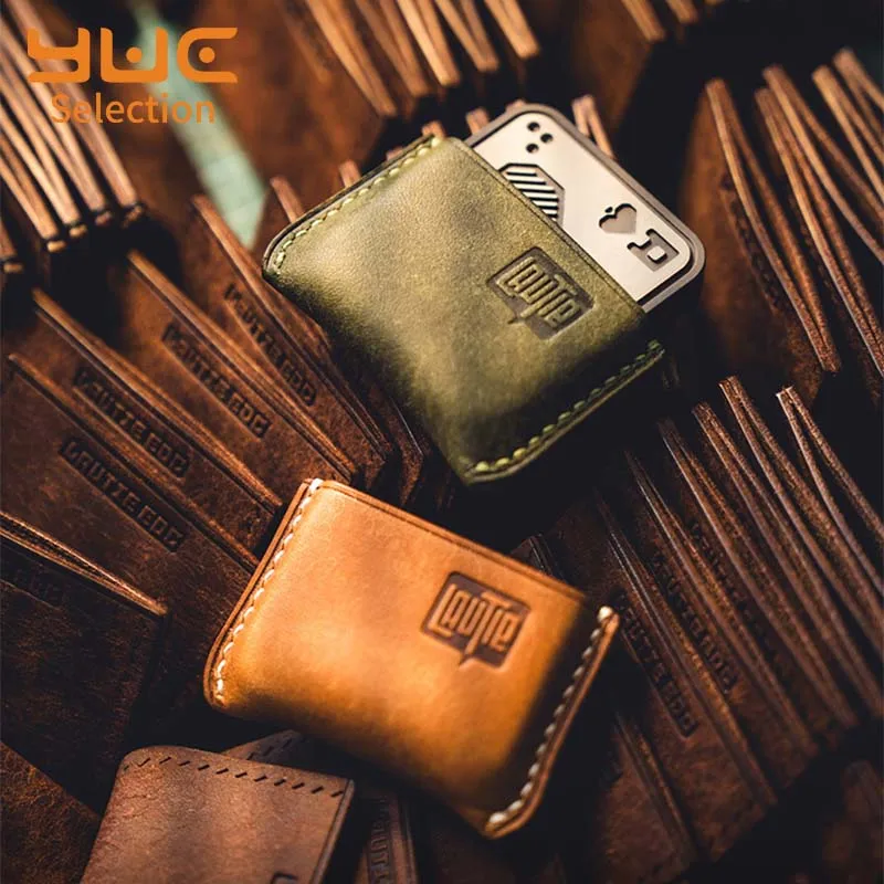 YUC Leather Holster for Shuffle V1 V2 Stress Relief Toy\'s Sheath LAUTIE EDC Poker Storage Bag Handmade Portable Case Pouch