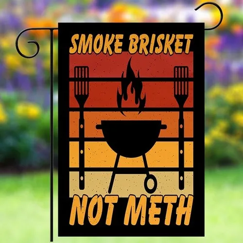 Garden Flag 12x18inch Smoke Brisket Grill Master Decor Yard Sign Welcome Flag JJE DDI GGX