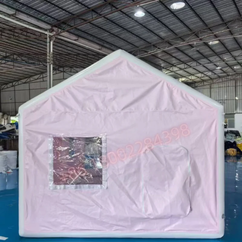 Casa de camping inflable hermética de primera calidad, tienda inflable portátil, tienda de aire inflable a prueba de lluvia con ventanas