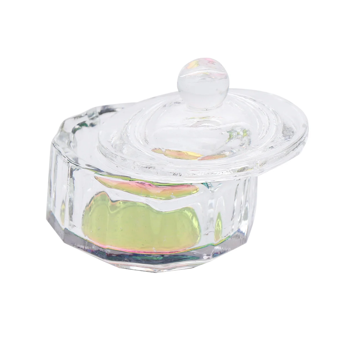 Taza de cristal para decoración de uñas, Mini octagonal, tamaño compacto, portátil para mezclar polvo acrílico y vaso de vidrio líquido para uñas, 2 uds.