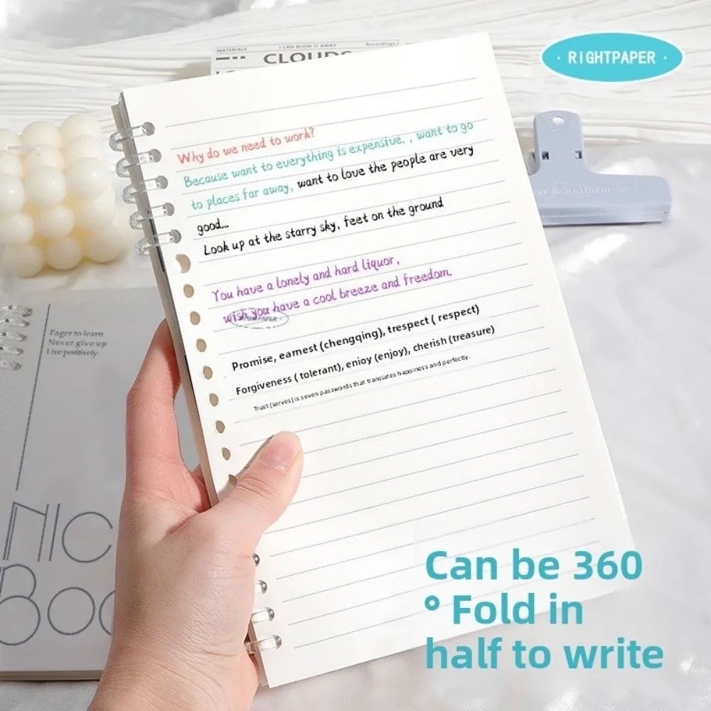 60 Sheet A5 Loose-leaf Notebook Refillable Stationery Binder Ring Notebooks Detachable Binder Ring PP Cover Notebook