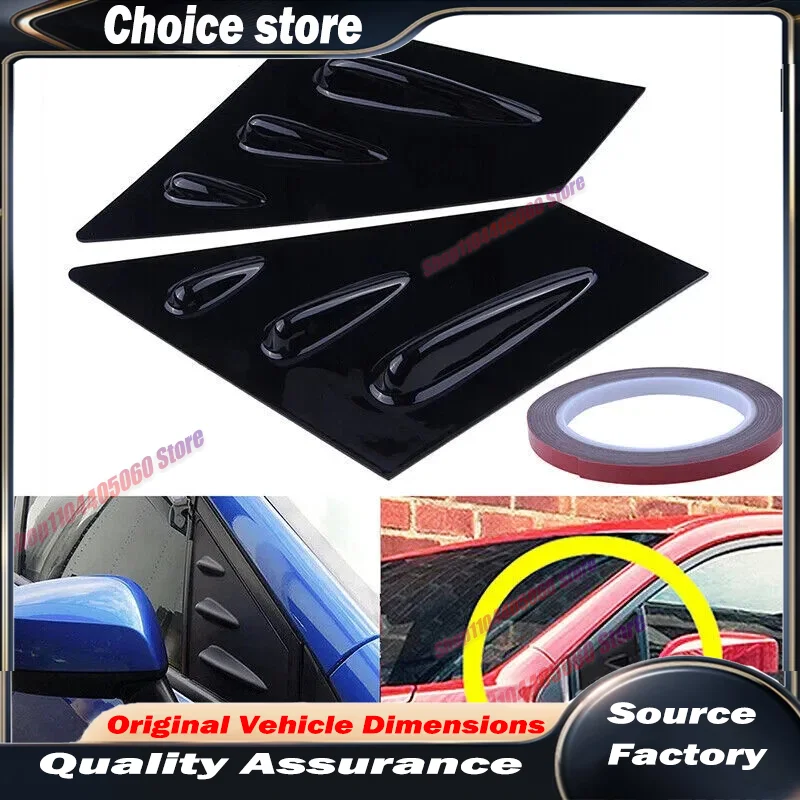 For Subaru WRX STI 2015-2018 Auto Front Triangle Window Louver Side Shutter Blind Shades Cover Trim Sticker Vent Carbon Black
