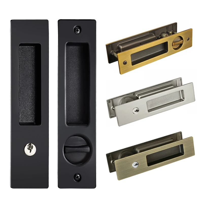 

Sliding Door Lock Handle Door Latch Lock For Barn Hide Handle Interior Door Pull Locks Wood Door Hardware Parts-FS-PHFU