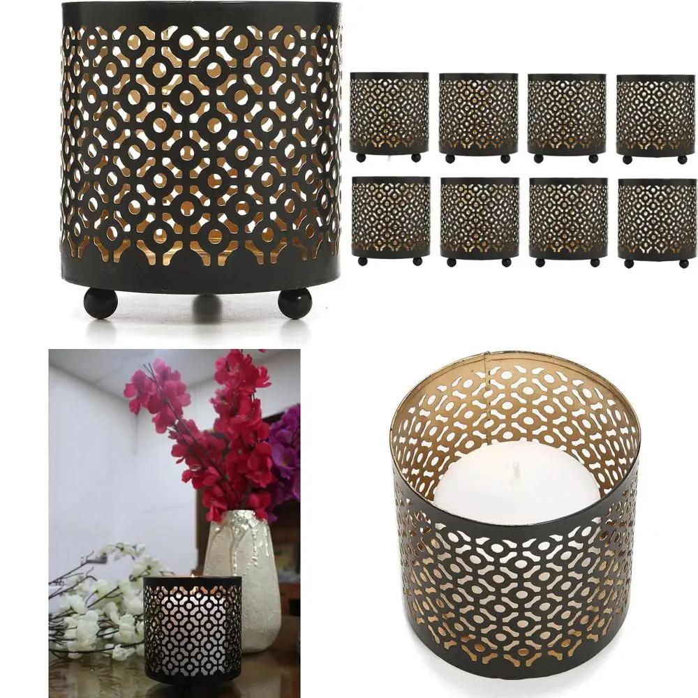 

Metal Jar Candle Holder Set, 8-4.5 High, Gold Interior, Perfect for Votive Candles, Ideal for Gifts, Weddings, Parties, Spa and