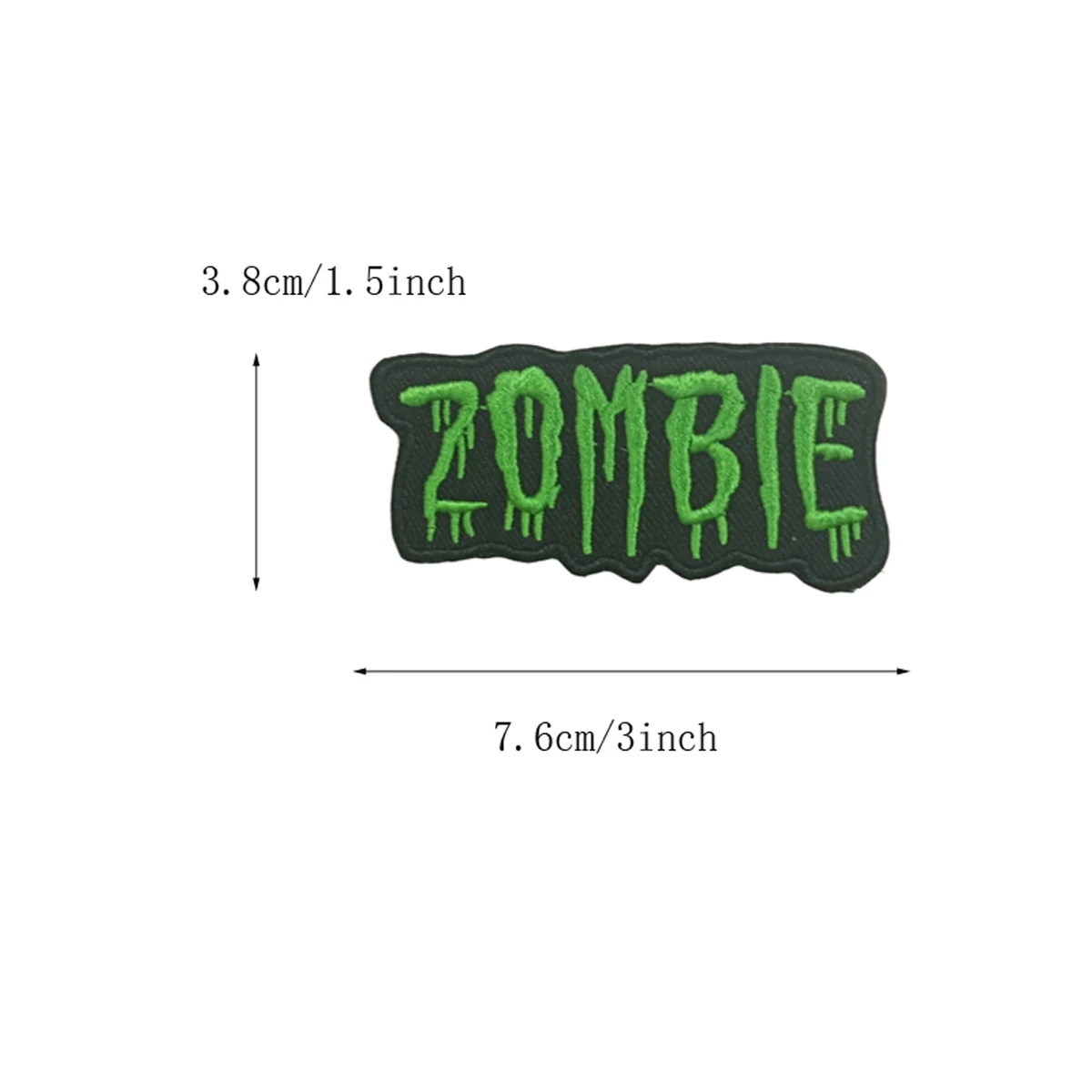 10pcs Bright green English alphabet ZOMBIE patch clothing hole decoration