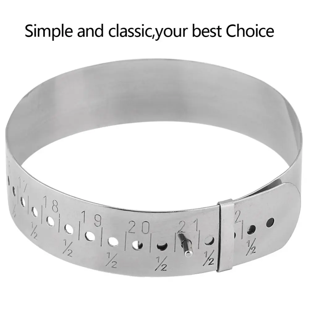 

Stainless Steel Adjustable Bangle Gauge Adjustable Metal Slide 15-23cm Wrist Gauge Measures in Inches Wrist Sizer Jewelry Making