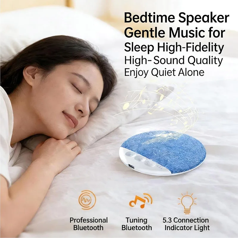Sleep Aid Pillow Speaker Bluetooth 5.4 Wireless Mini White Noise Speaker Adjustable Timers Long-lasting Battery For Deep Sleep