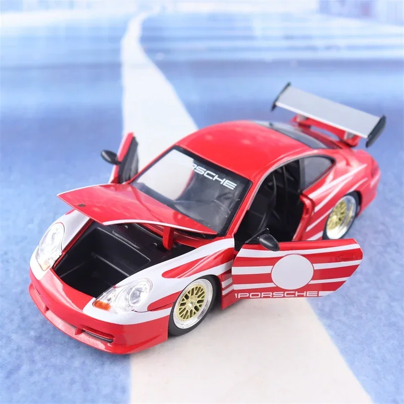 Modelo de carro de liga de alta simulação Porsche 911 GT3 Diecast Metal Decoração Veículo Brinquedo Coleção Presente Menino 1:24, J329