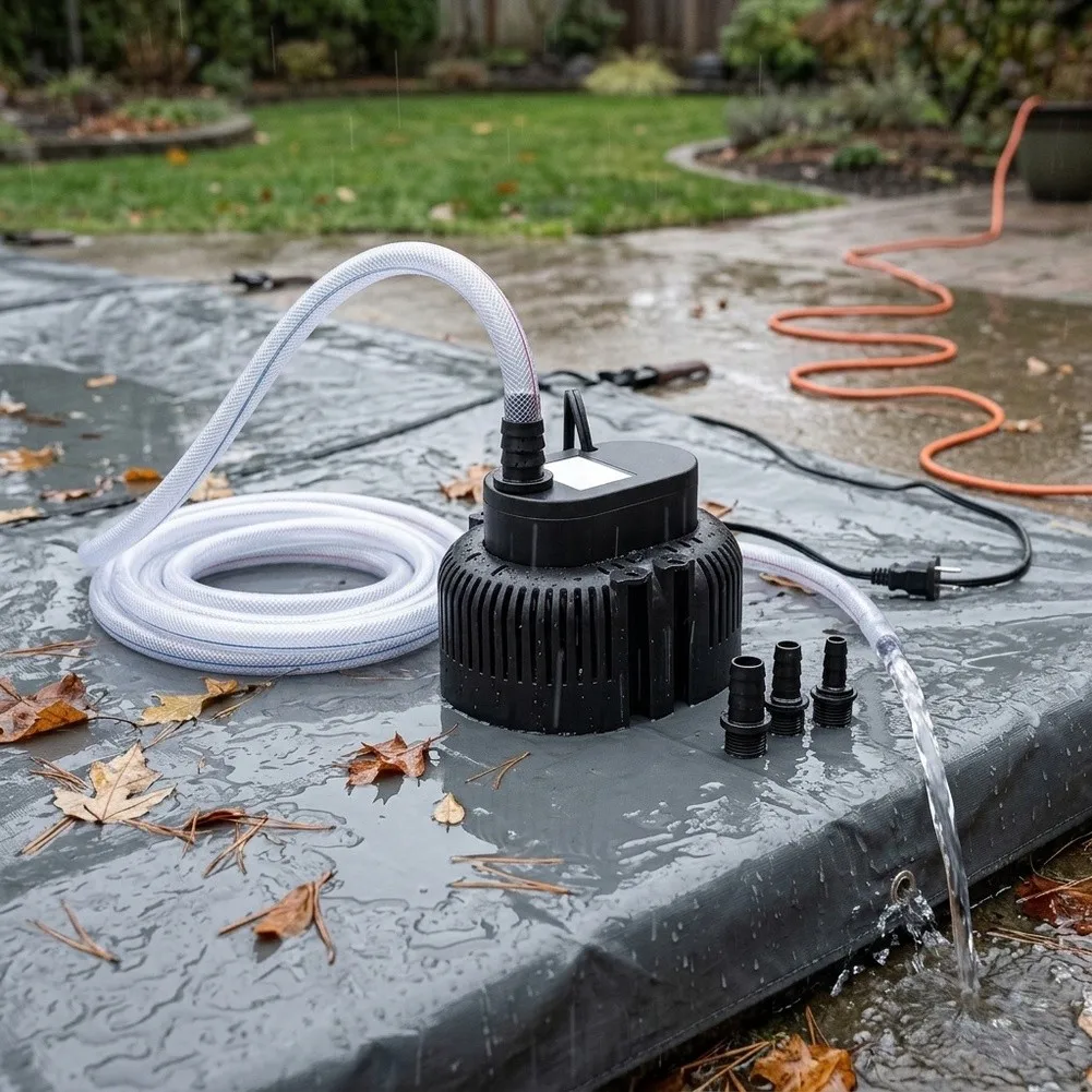 75W Above Ground Pool Cover Pump With 25ft Cord, 850GPH Fast Drain Sump Water Remover For Swimming Pools, Efficient Utility Pump