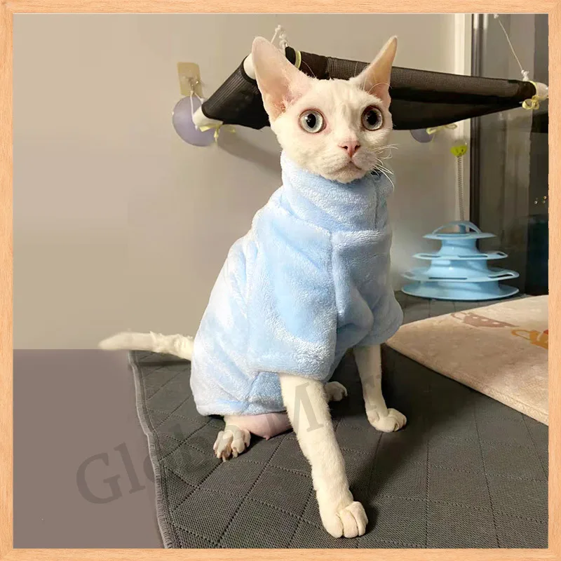 Invierno otoño cálido suéter de cuello alto para gatos sin pelo capa Base suave ropa para gatos Sphynx Devon Rex Abyssinian