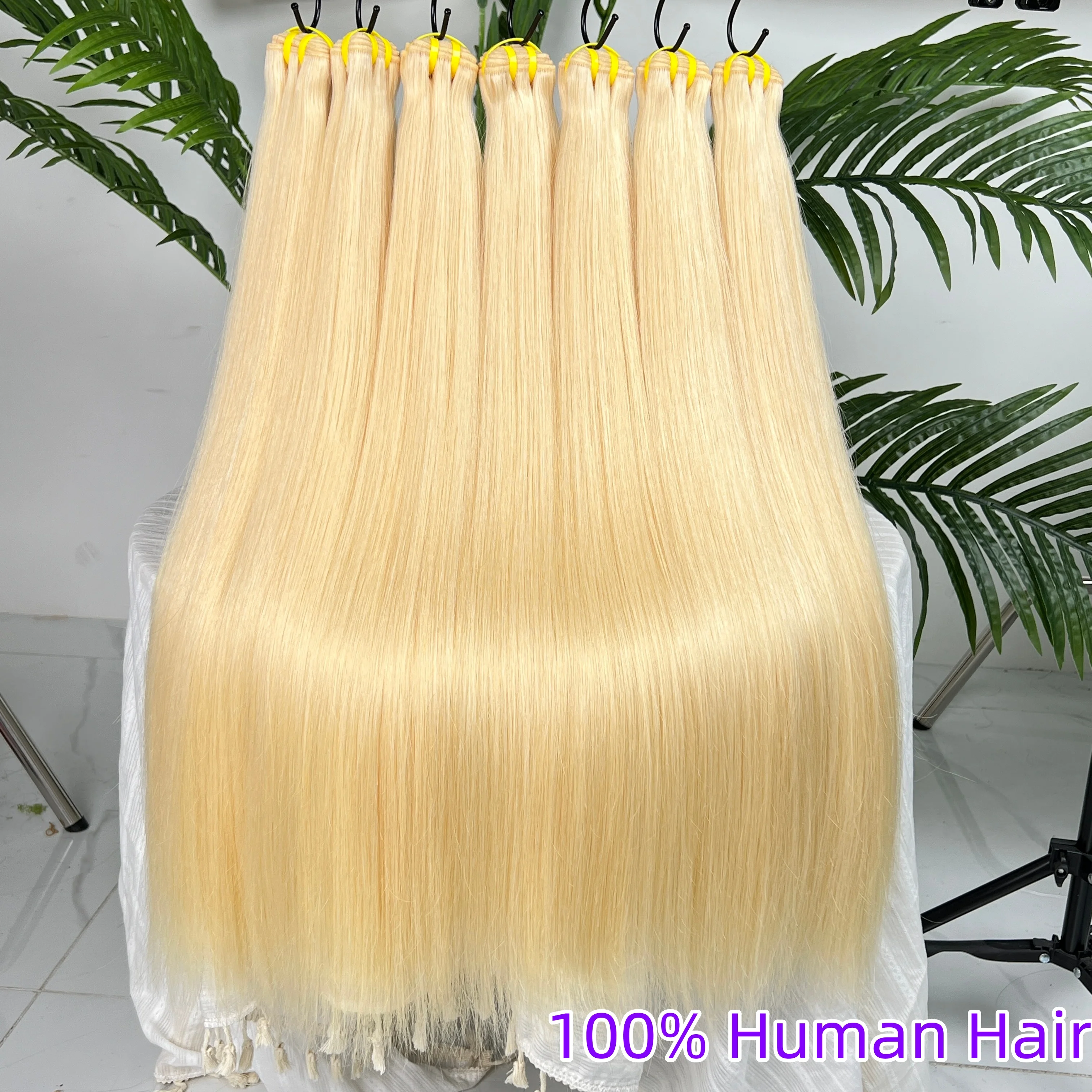 18A #613Blonde Bundles Human Hair 12-30 Inch Straight Hair 1 3 4 Bundles 100% Unprocessed Virgin Hair Weave Extensions For Women