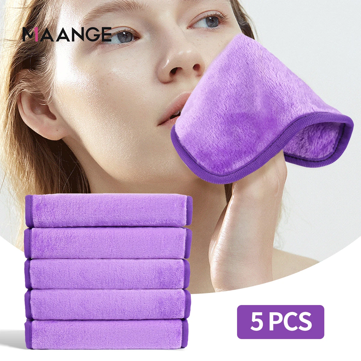 

MAANGE 5PCS Makeup Remover Pads Reusable Cotton Puff Microfiber Facial Towel Face Cleaner Cleaning Wipes Skin Care Beauty Tools