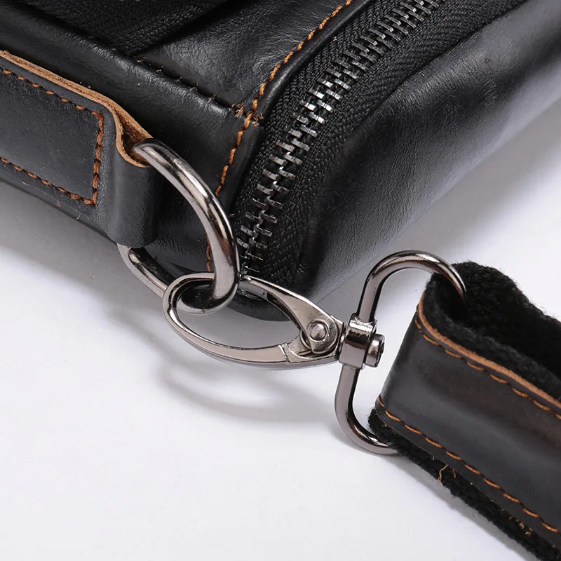 Vintage Men Genuine Leather Messenger Bag Men Bag Wax Leather Crossbody Shoulder Bag Cowhide Men Business Bags Briefcase