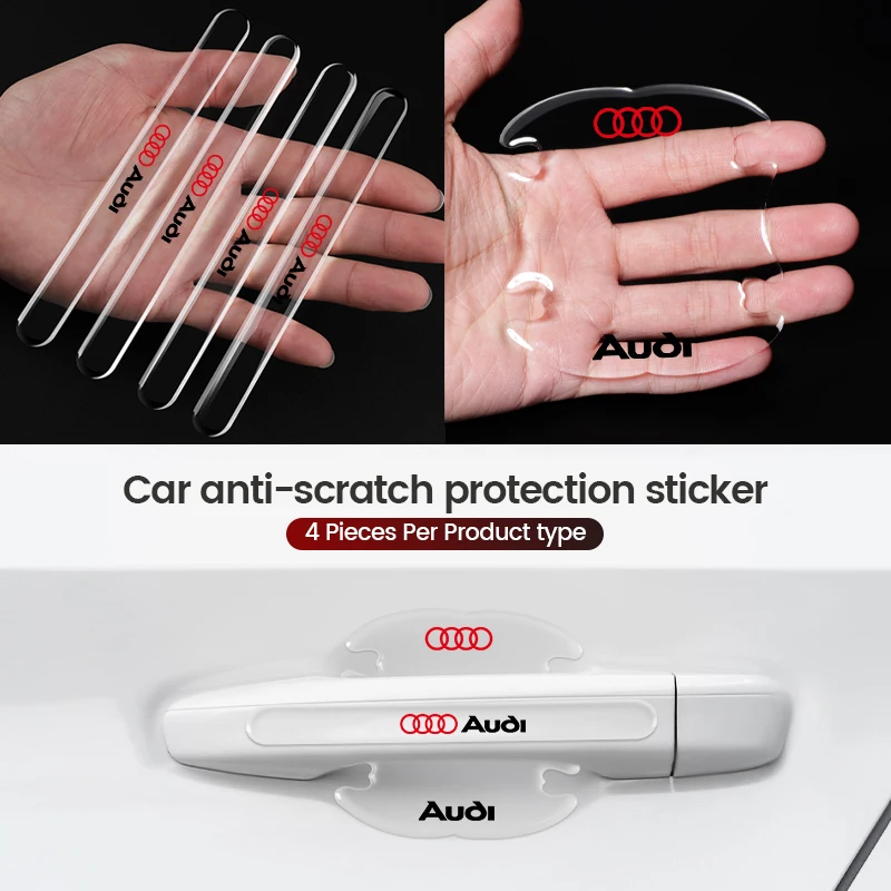 Car Door Handle Cup Transparent Anti Scratches Protector Stickers Film For Audi A1 A2 A3 A4 A5 A6 A7 A8 Q1 Q2 Q3 Q4 Q5 Q6 Q7 Q8