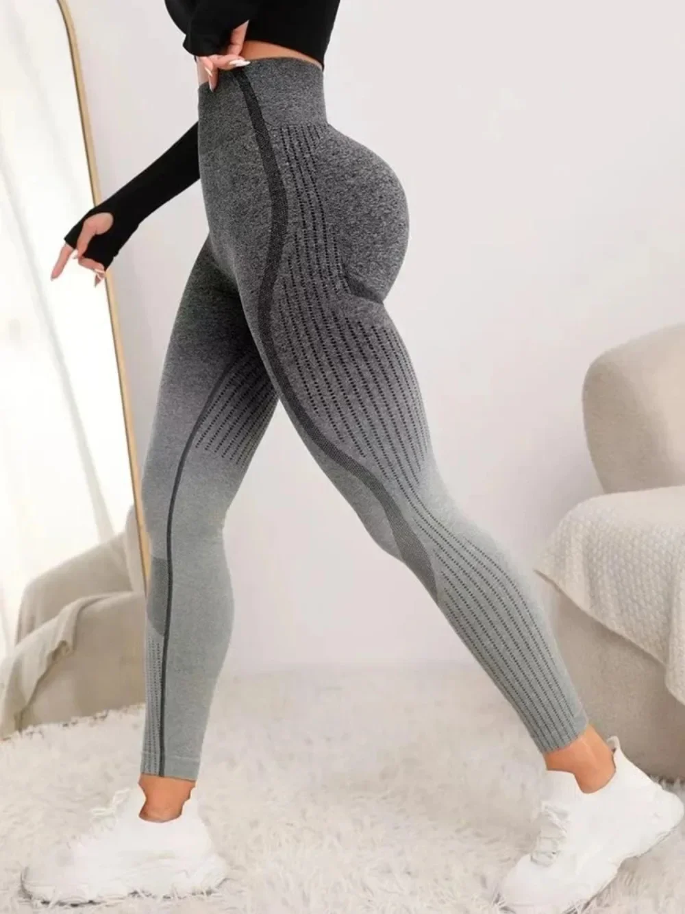 

Women's Sports Leggings Gradient Seamless Yoga Pants Fitness Clothing Work Out Leggins Push Up Gym Tights Sexy Girl Dropshipping