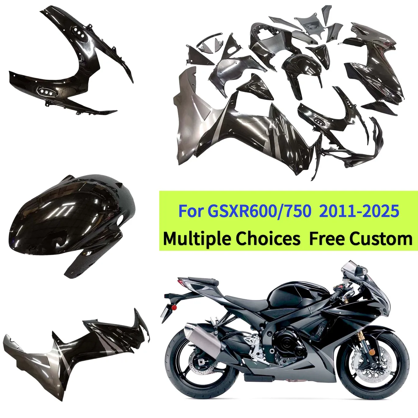 

Комплект кузова на заказ для GSXR600 K11 2011-2025 GSXR 750, послепродажный мотоцикл, обтекатель из АБС-пластика