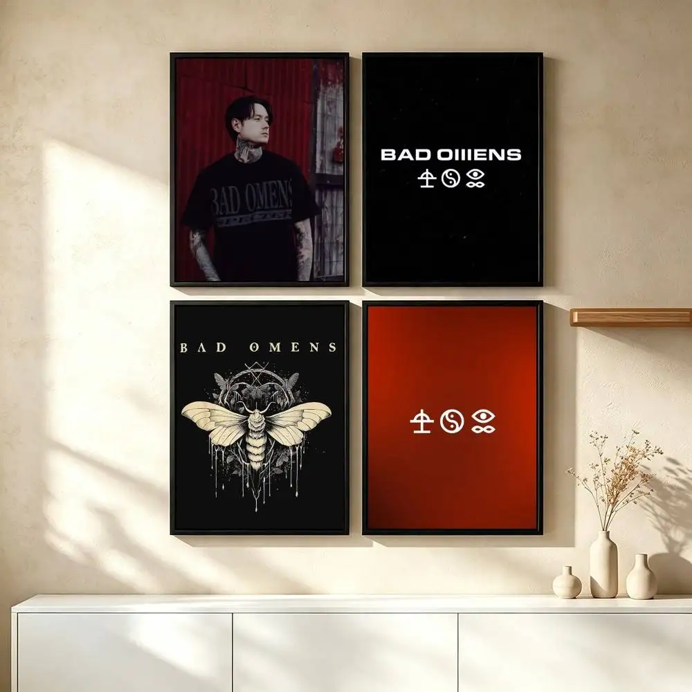 B-Bad Omens Metalcore Band Poster High Quality Dorm Living Room Aesthetic Wall Decoration Painting Stickers Gift