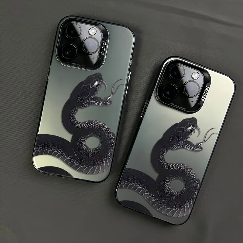 Retro Python snake Print phone cover for iPhone 16 case 15 14 13 12 11 XS XR pro promax plus Shock-absorbing plus full coverage