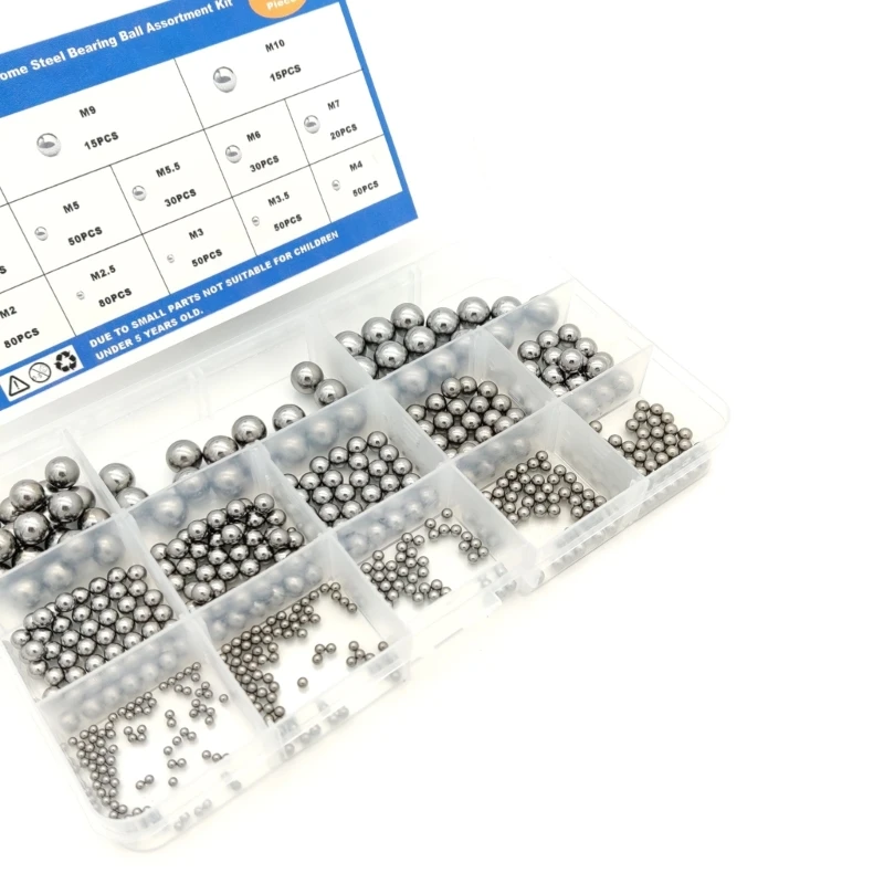 540pcs/set Steel Ball Bearing Ball Steel Ball Metal Ball Bearing Assortment set for heel Precisions Inner Bearing