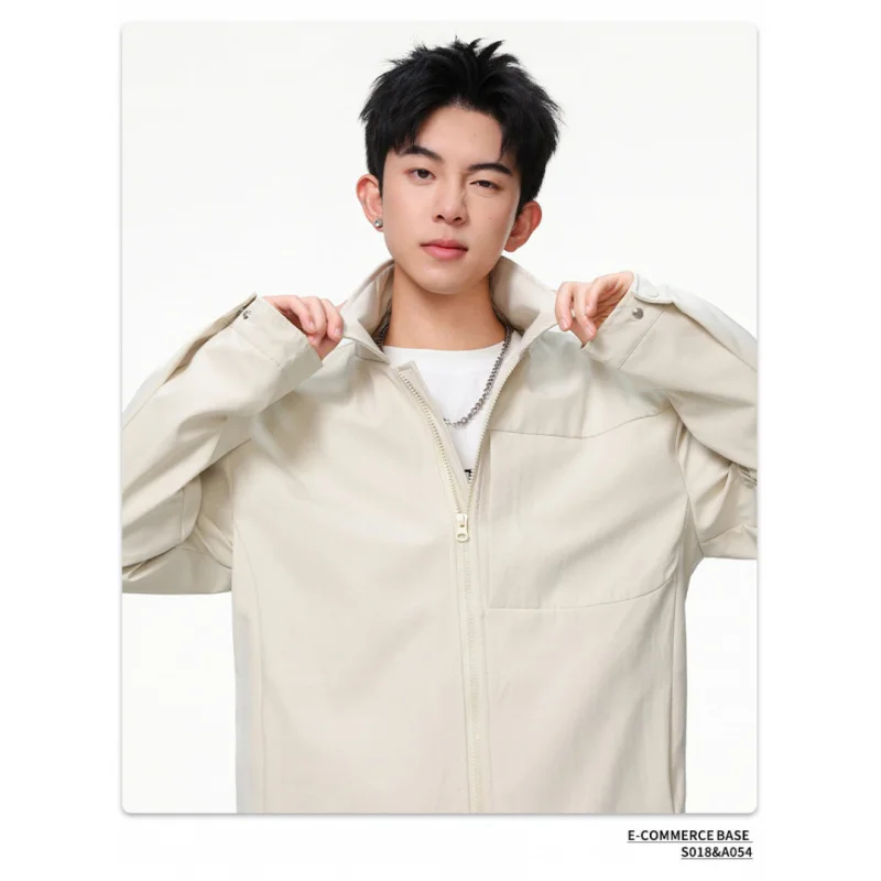 GIOIOMen's Jacket，2025Spring and Autumn New Style Turn-down Collar Simple Loose Casual Men's Jacket，Men's Clothing