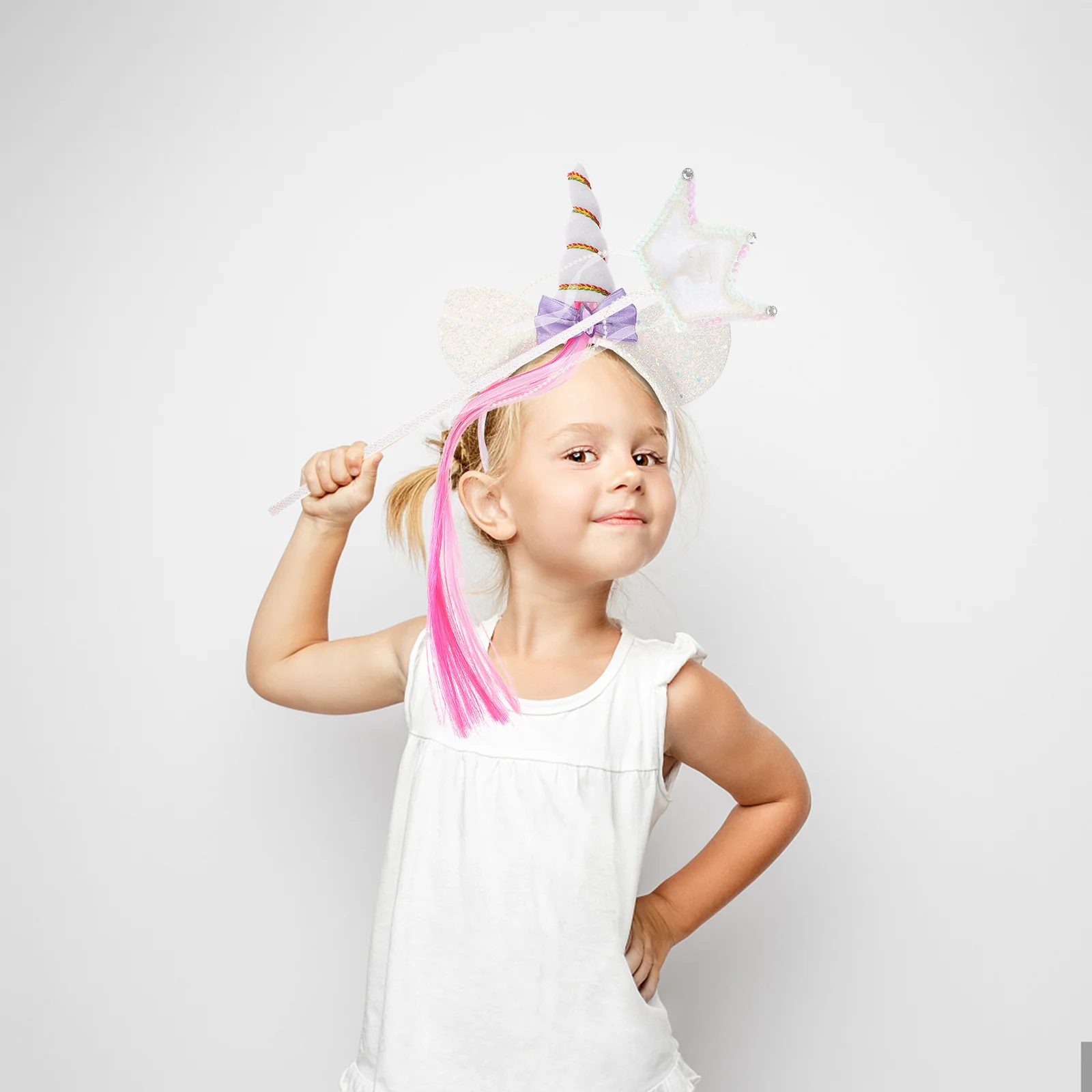 1Set Eenhoorn Haarband Mooie Meisjes Accessoire Herbruikbare Kostuum Wand Delicate Fee Hoofdband Verjaardagsfeestje Cadeau