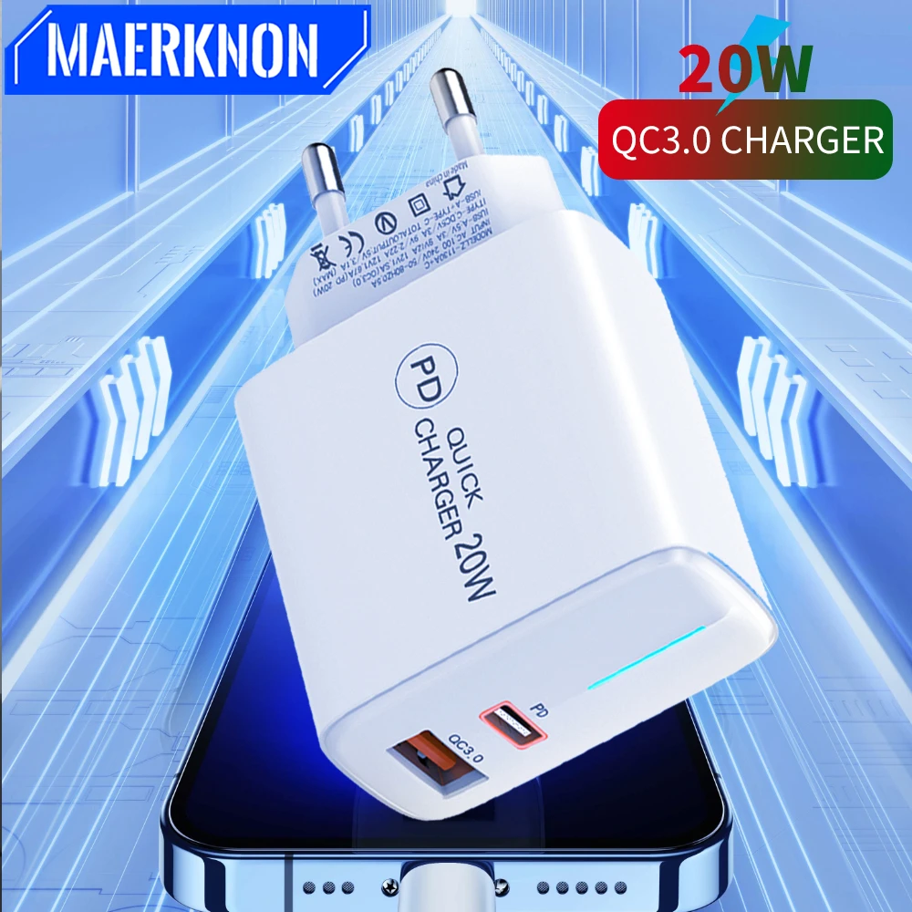 

20 Вт PD Quick Charge 3,0 USB C Зарядное устройство Быстрая зарядка для iPhone 14 Pro Max Xiaomi Samsung Huawei Адаптер питания для телефона Быстрое зарядное устройство