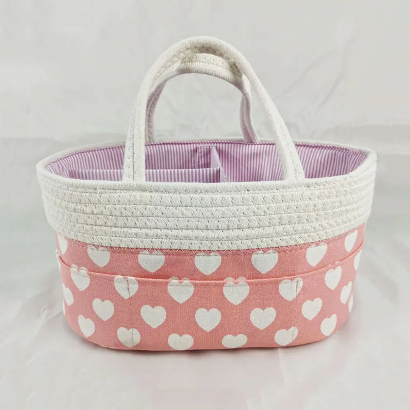 Travel Portable Mommy Bag Cotton Rope Diaper Bag Feeding Bottle Storage Handbag Multifunctional Baby Products Organizer Basket