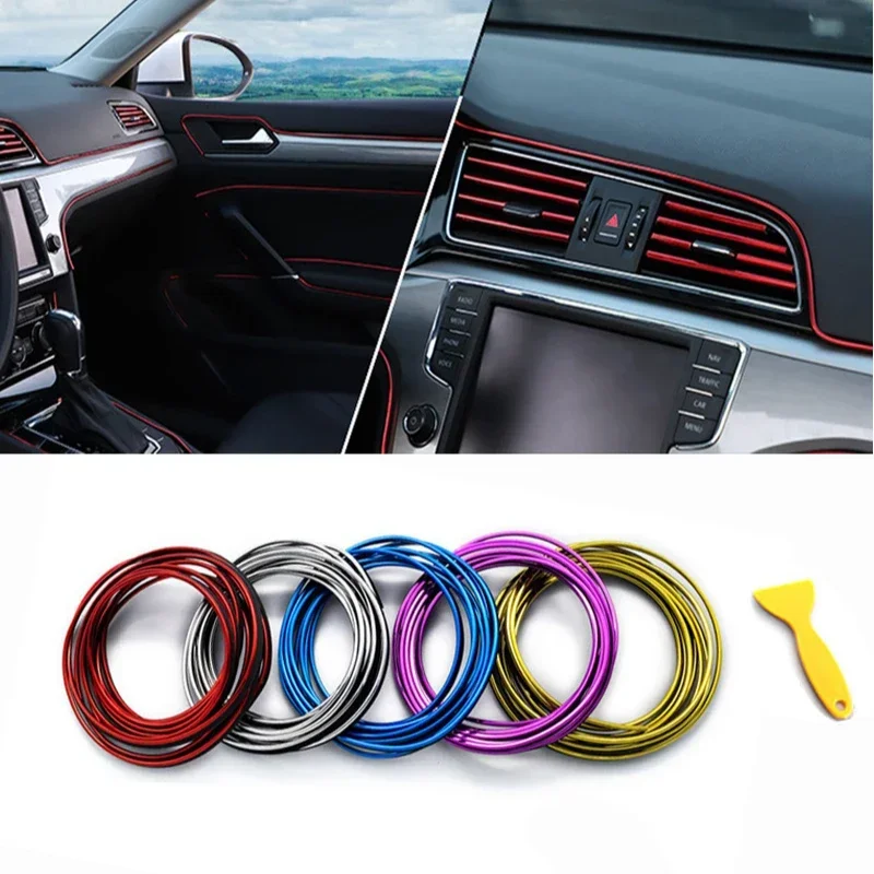 

10M Universal Car Moulding Decoration Flexible Strips 5M/3M/1M Interior Auto Mouldings Car Cover Trim Dashboard Door Car-styling