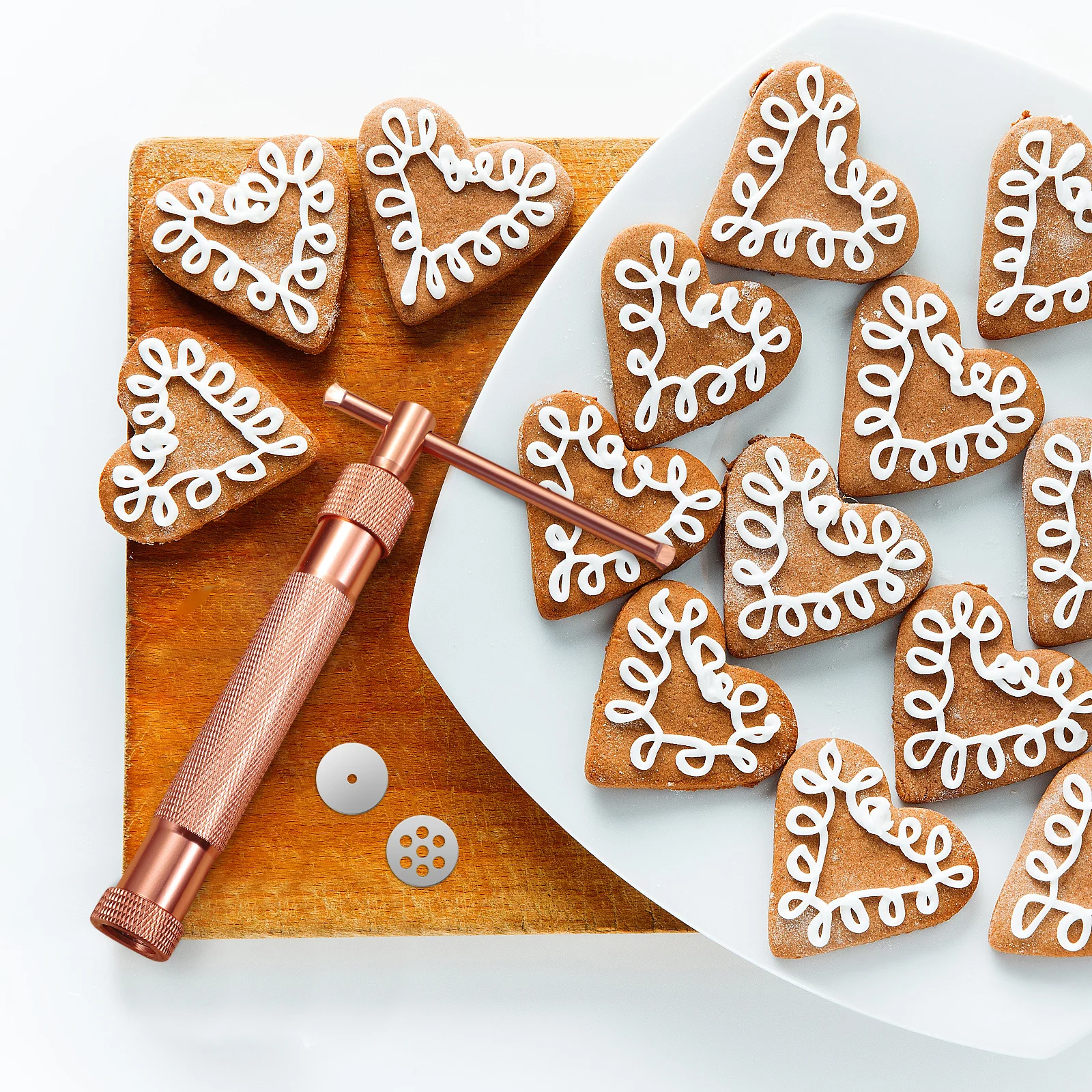 

Aluminum Alloy Clay Press Tool 20 Interchangeable Discs for DIY Craft Projects Polymer Clay Cake Decoration Set