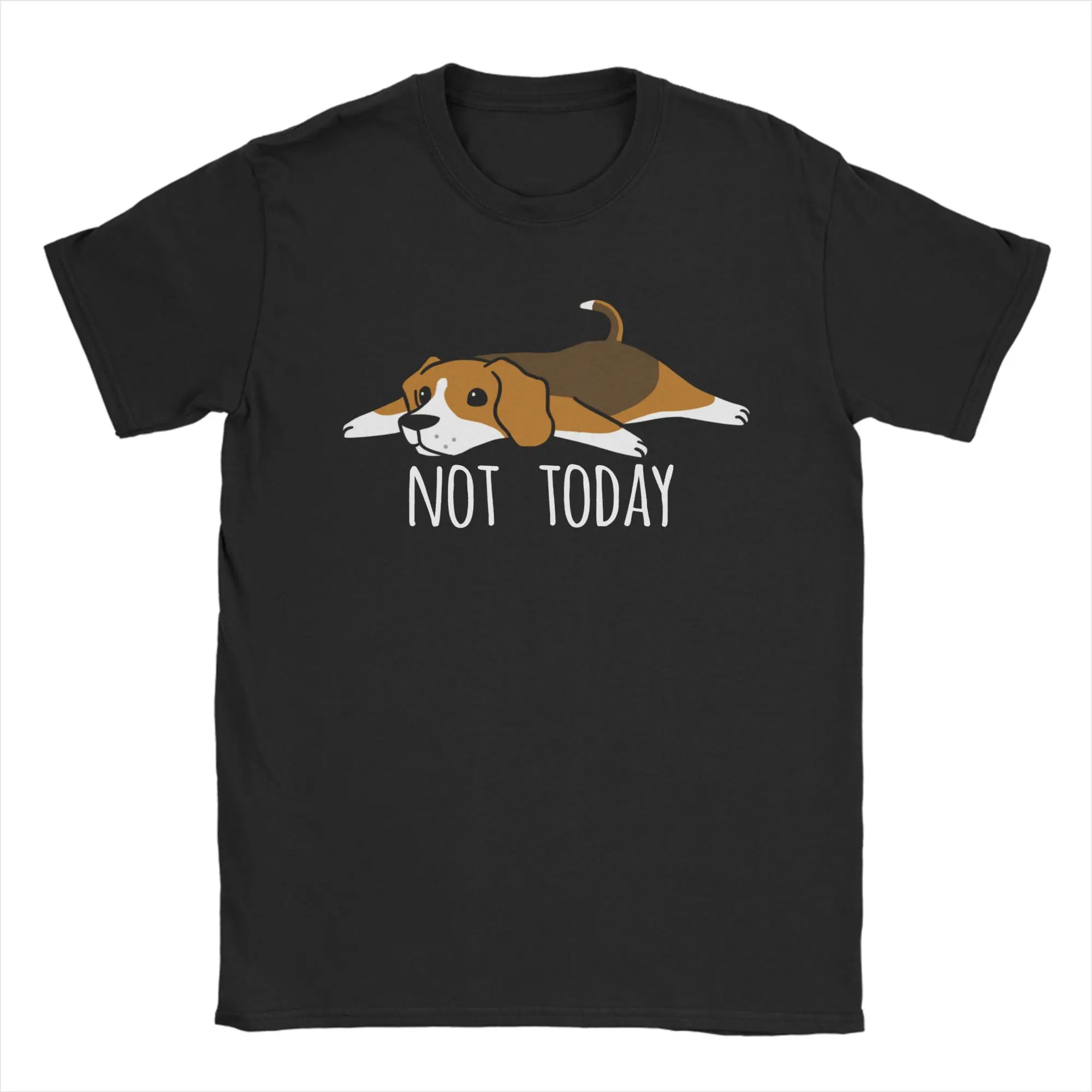 Men Funny Not Today Beagle Dog T Shirts  100% Cotton Clothing Vintage Short Sleeve Round Neck Tee Shirt 4XL 5XL 6XL T-Shirts
