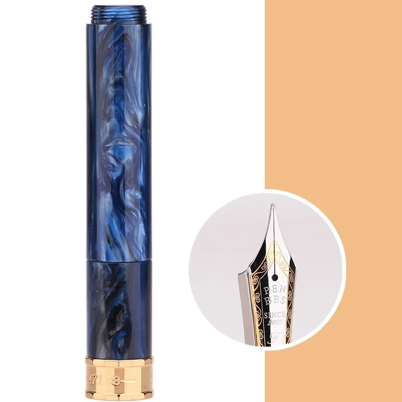 

Penbbs Fountain Pen 471 Galaxy River Ink Pen With Gold/Silver Ring Round ground F/M Tip Portable Travel Pocket School Supplies