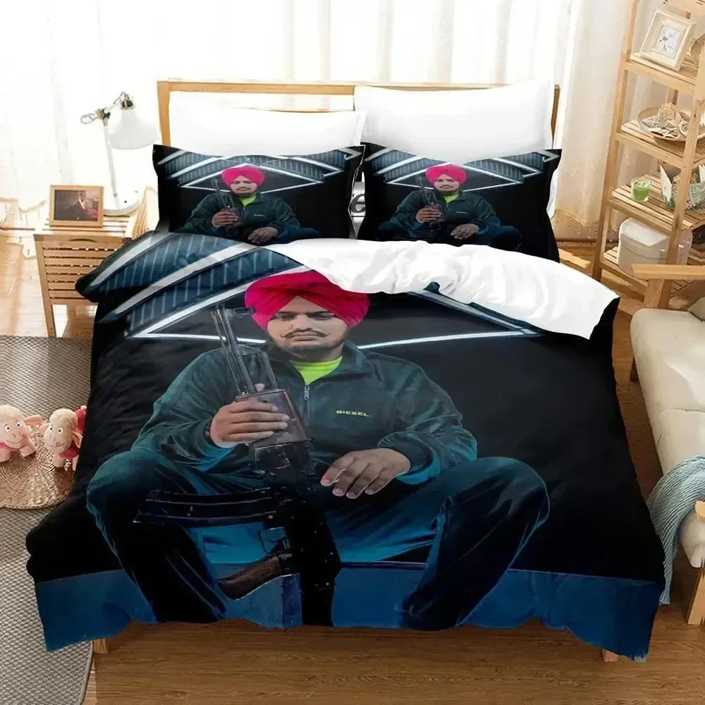 Sidhu Moosewala RIP Bedding Set Duvet Cover Sheet Printed Bed Set Pillowcase Bed Full Queen King Size Comforter Bedroom