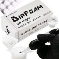 48/24/12/3PCS Tattoo Dip Foam Sponge Caps Disposable Tattoo Needle Dip Foam Cleaning Cup for Needle and Tip Rinse Tattoo Supply