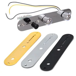 Placa de Control de guitarra eléctrica con tornillos para Fender, la mayoría de las guitarras de estilo Telecaster Tele, piezas de instrumentos Opt cromadas/negras/doradas