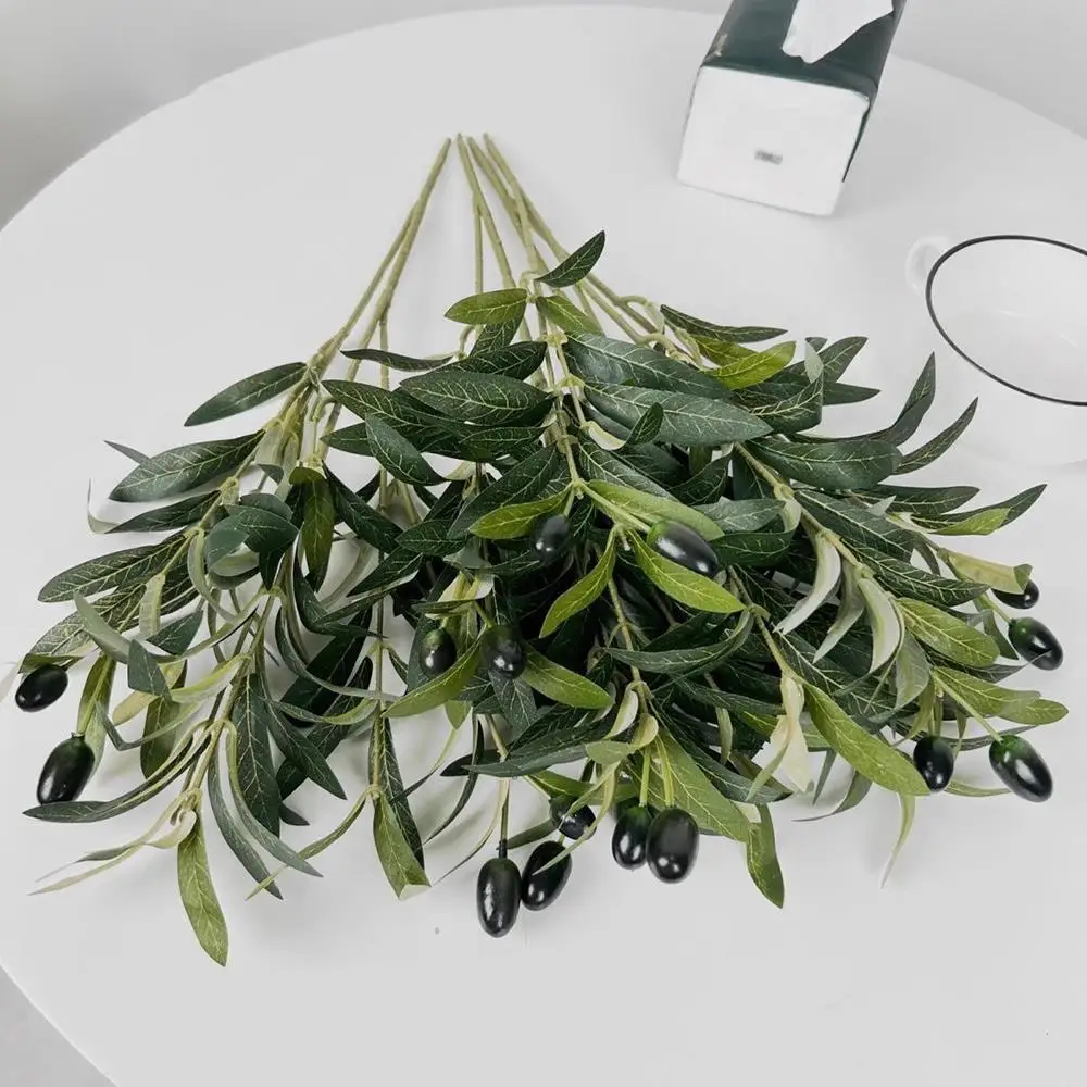 Plantas simuladas, ramas de olivo simuladas, decoraciones para el salón, adorno realista DIY, plantas en macetas naturales, decoración del hogar