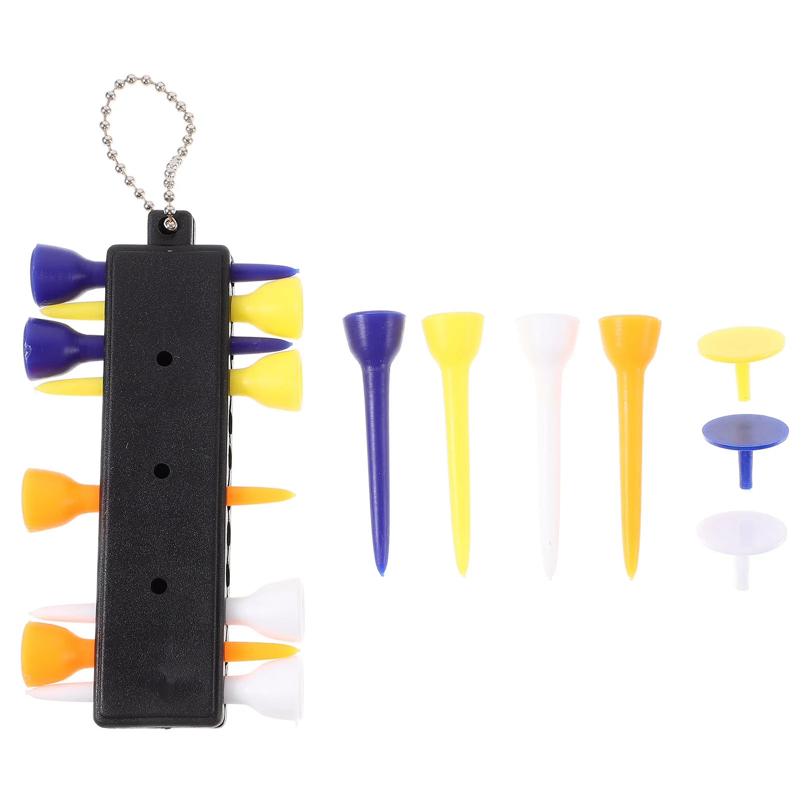 12 Tees Markers Divot Tool Pencil Set With Keychain tee holder