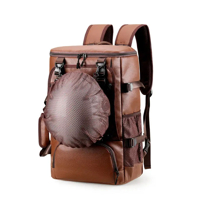 PU Leather Multi Purpose Sports And Fitness Backpack Travel Hiking Bag Camping Bag Cycling Bag Helmet Bag Skateboard Skiing Bag