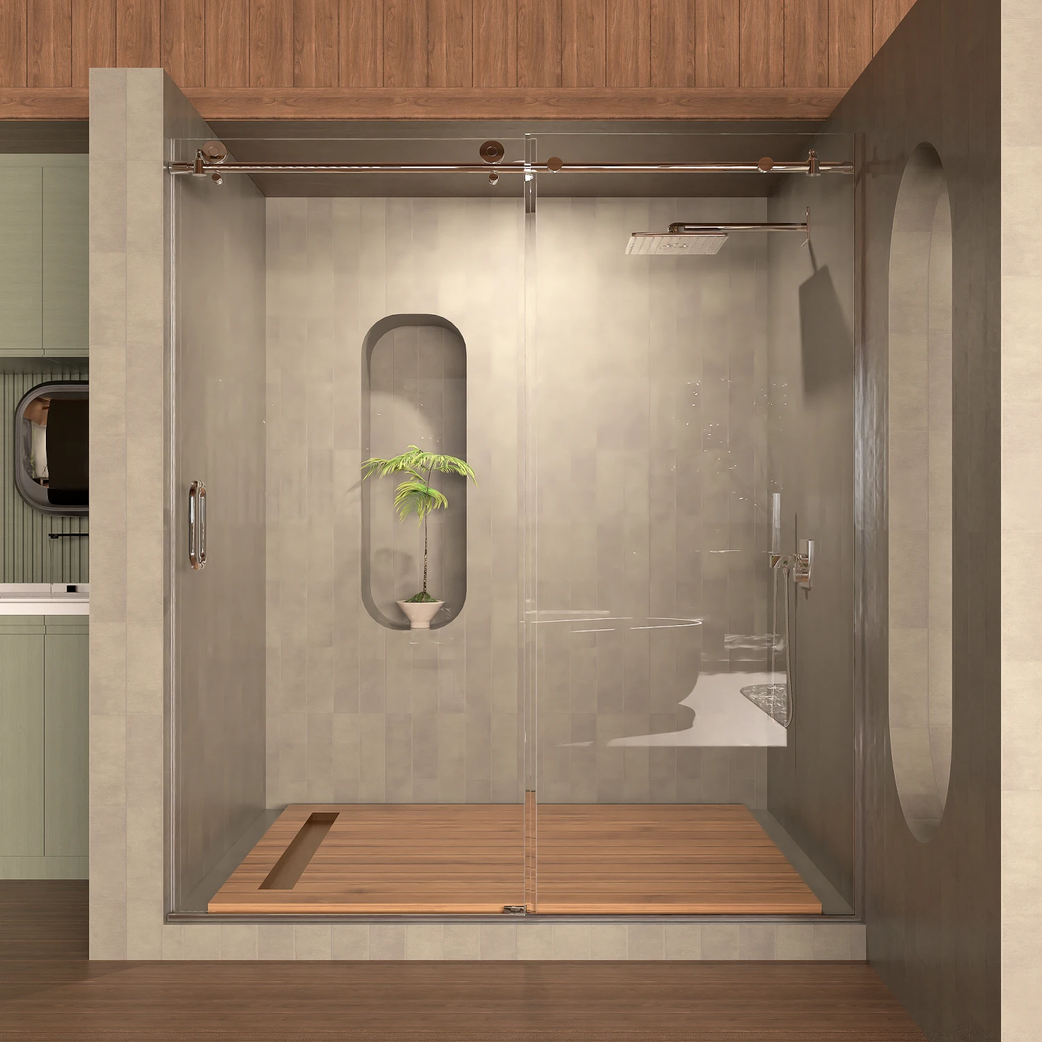 Frameless Sliding Shower Door 58-60